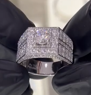 👇 💍 خاتم فضي بكريستال