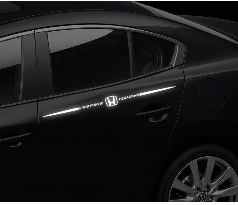 (02قطع) ملصق سيارة عاكس ليزر ملون ثلاثي الأبعاد