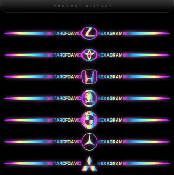 (02قطع) ملصق سيارة عاكس ليزر ملون ثلاثي الأبعاد