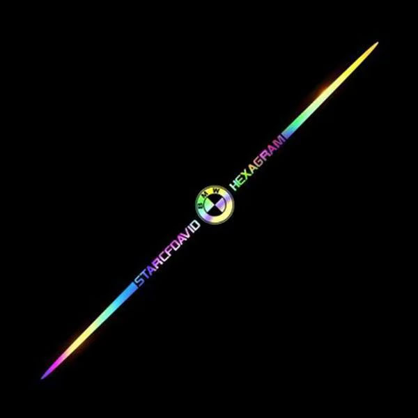 (02قطع) ملصق سيارة عاكس ليزر ملون ثلاثي الأبعاد