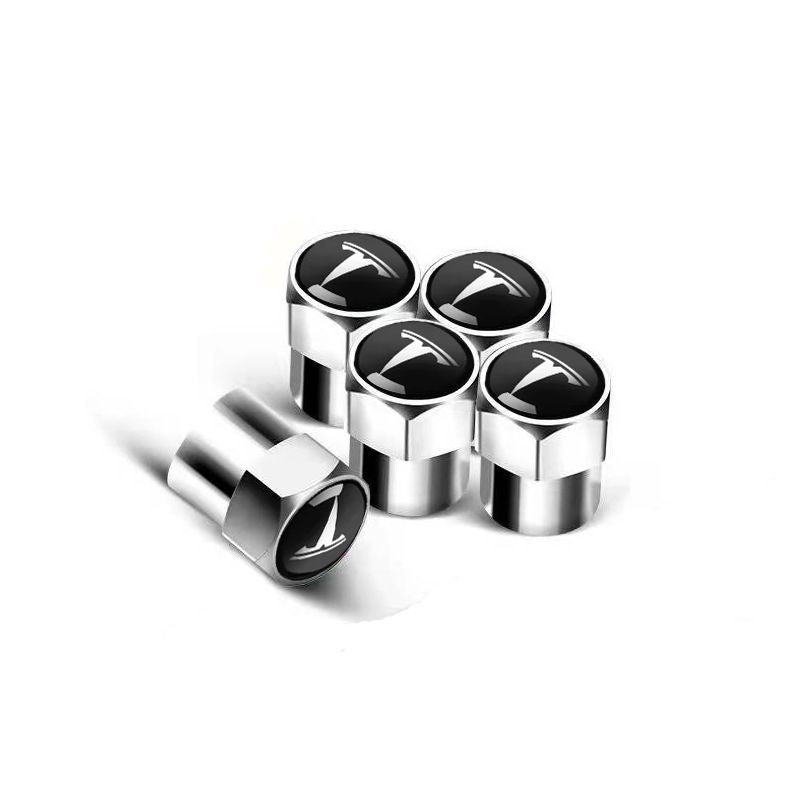 أغطية صمامات إطارات السيارات مخصصة (5 قطع+مفتاح)