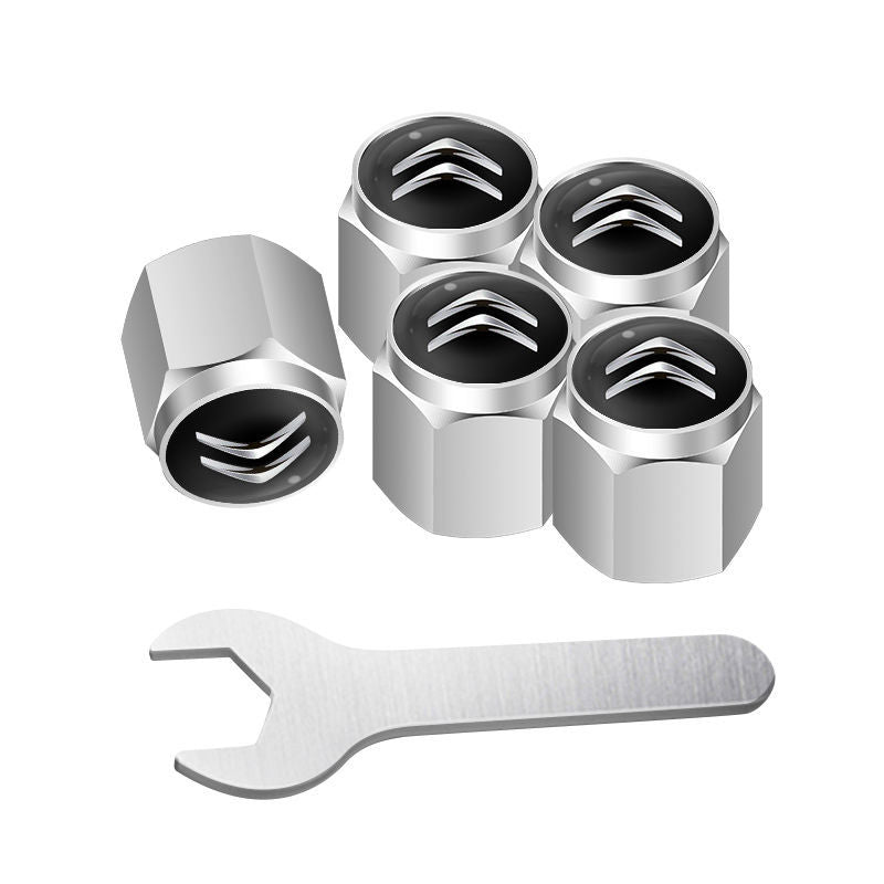 أغطية صمامات إطارات السيارات مخصصة (5 قطع+مفتاح)