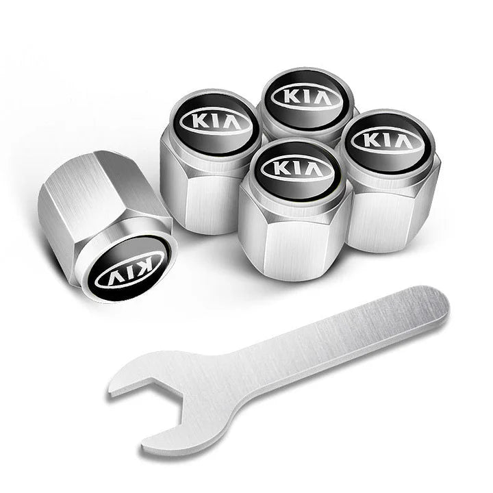 أغطية صمامات إطارات السيارات مخصصة (5 قطع+مفتاح)