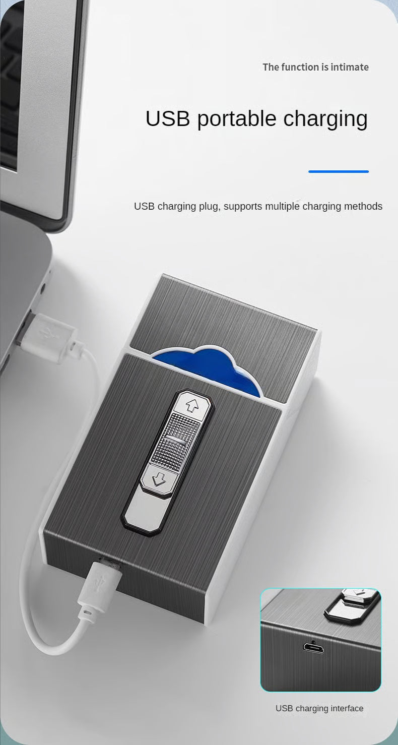 علبة السجائر الذكية مع ولاعة USB