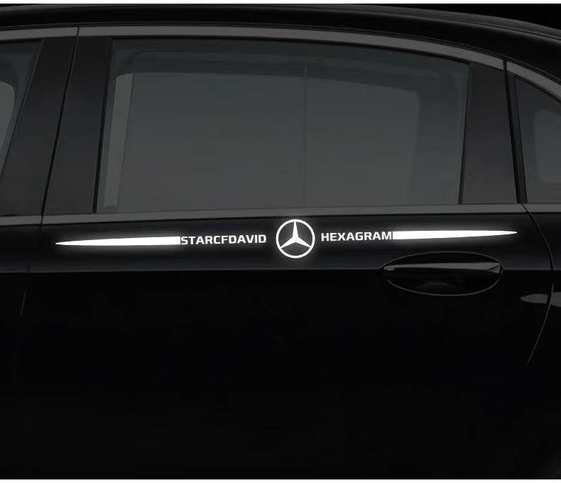 (02قطع) ملصق سيارة عاكس ليزر ملون ثلاثي الأبعاد