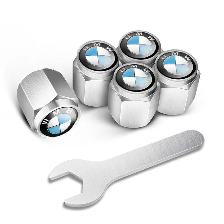 أغطية صمامات إطارات السيارات مخصصة (5 قطع+مفتاح)