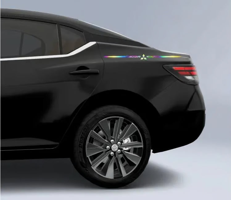 (02قطع) ملصق سيارة عاكس ليزر ملون ثلاثي الأبعاد