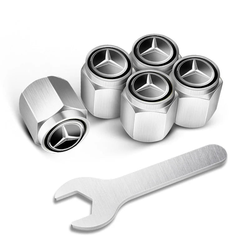 أغطية صمامات إطارات السيارات مخصصة (5 قطع+مفتاح)