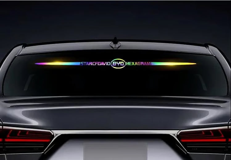 (02قطع) ملصق سيارة عاكس ليزر ملون ثلاثي الأبعاد