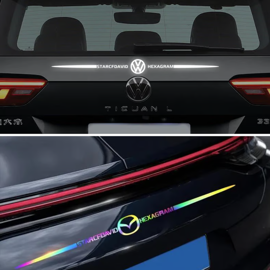 (02قطع) ملصق سيارة عاكس ليزر ملون ثلاثي الأبعاد