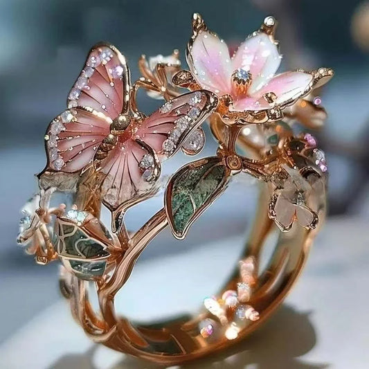خاتم حديقة الفراشة الملونة 🦋🌸