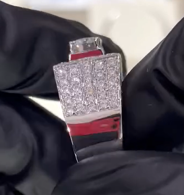 👇  💍 خاتم فضي بكريستال